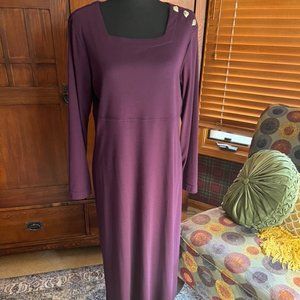 Coldwater Creek Long Sleeve Purple Knit Maxi Dress Size Medium